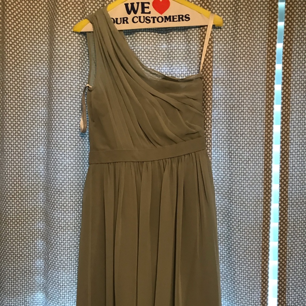 Knee length sage green dress